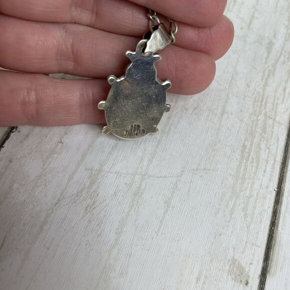 Ladybug Charm Pendant Necklace-925 Sterling Silver Thailand -On 30” Chain - Picture 5 of 7